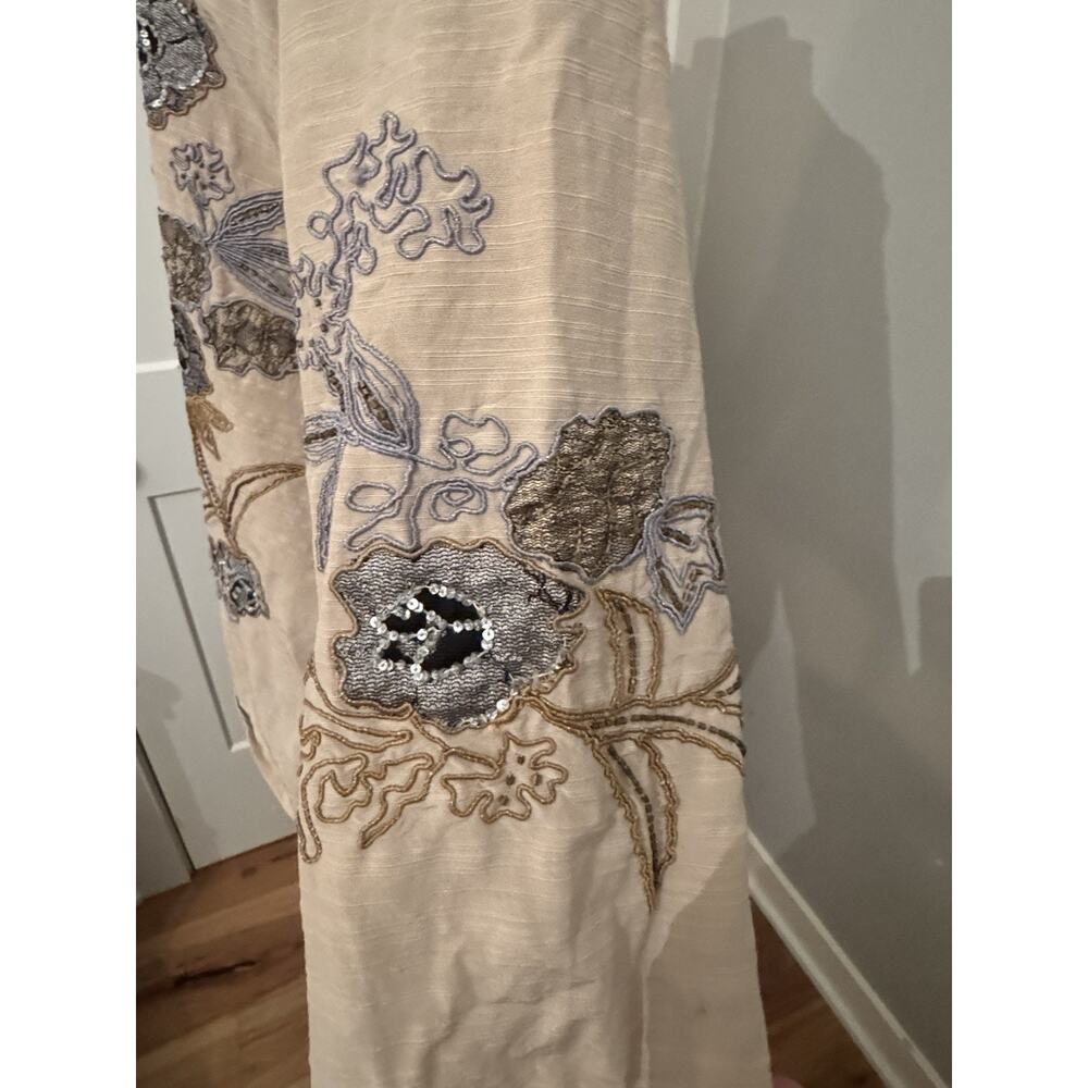 Indigo Moon Embellished Jacket Sz XL BOHO CHIC Embroidery beaded Artsy Old Money - Picture 4 of 9